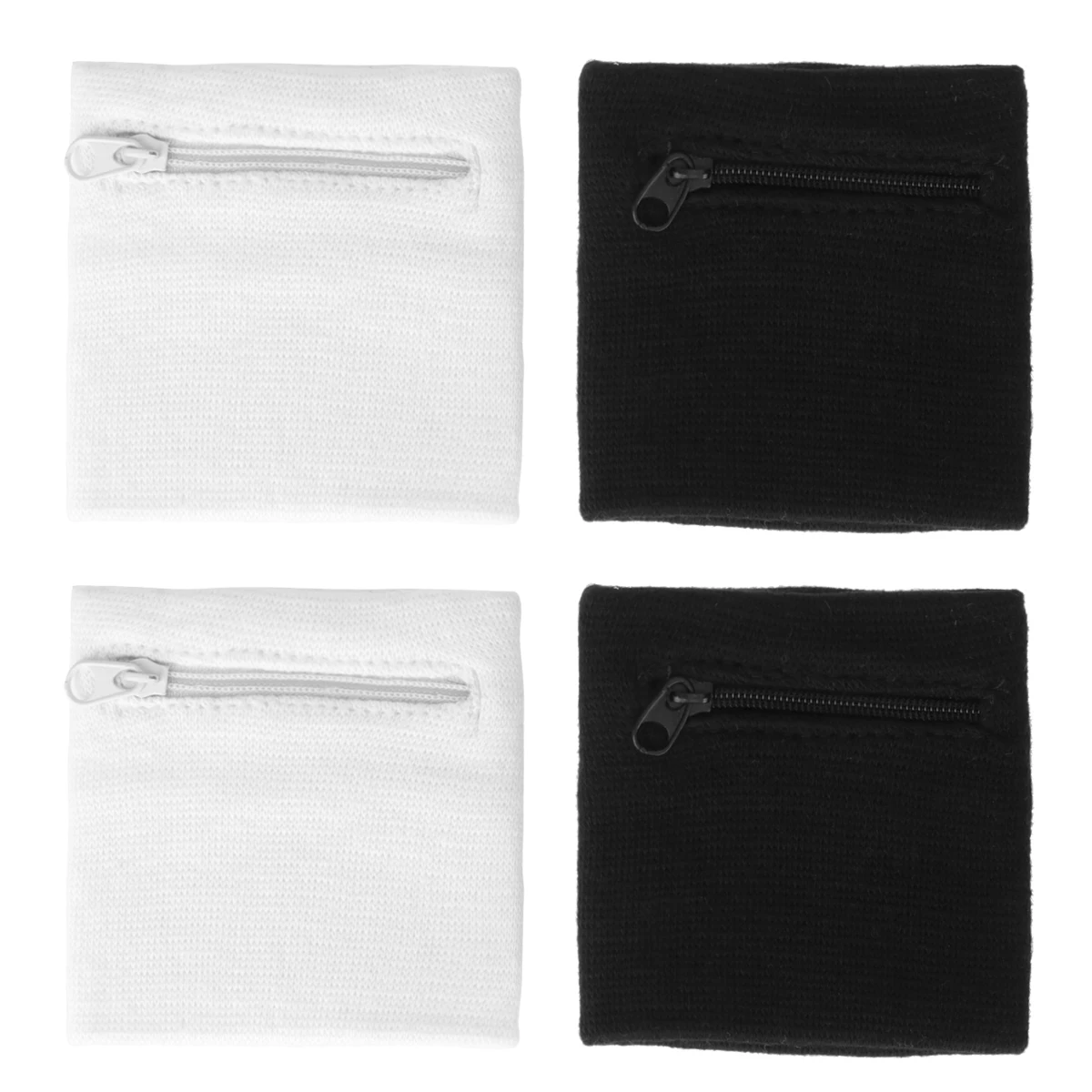 

4 Pcs Sports Arm Cover Wrist Band Cotton Gym Wrist Bag Breathable Pocket Sweatband Outdoor Sports Zipper Wristband Men Running