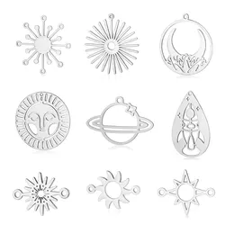 10pcs/lot Stainless Steel Star Planet DIY Jewelry Charms Wholesale Lightning Necklace Making Pendant Never Fade Top Quality
