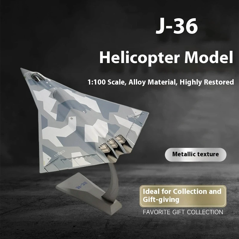 

1: 100 J-36 Fighter Jet Alloy High Simulation Aircraft Model Military Aviation Ornament Exquisite Collection Aircraft Model Gift
