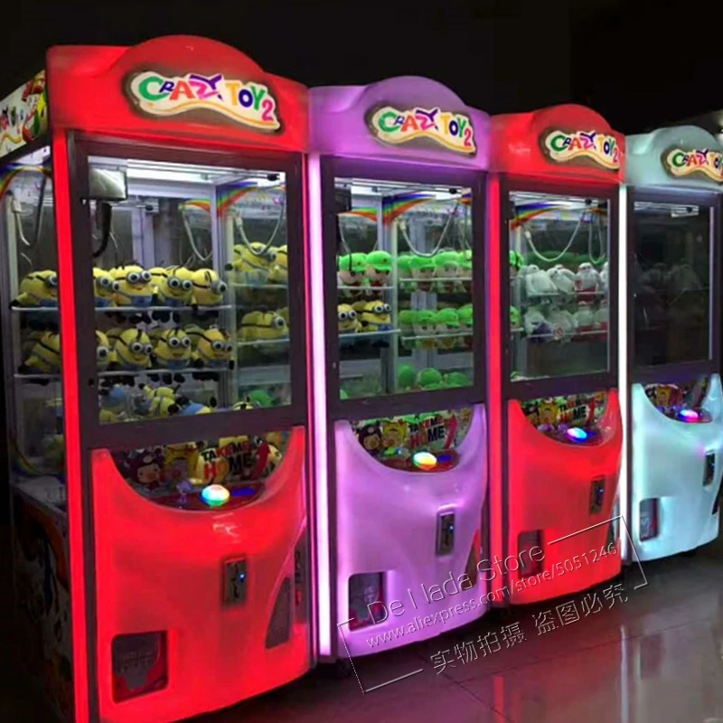 

Supermarket Indoor Game Hall Kids Adults Catch Gift Token Coin Operated Luminated Crazy Toy Claw Cranes Arcade Game Machine