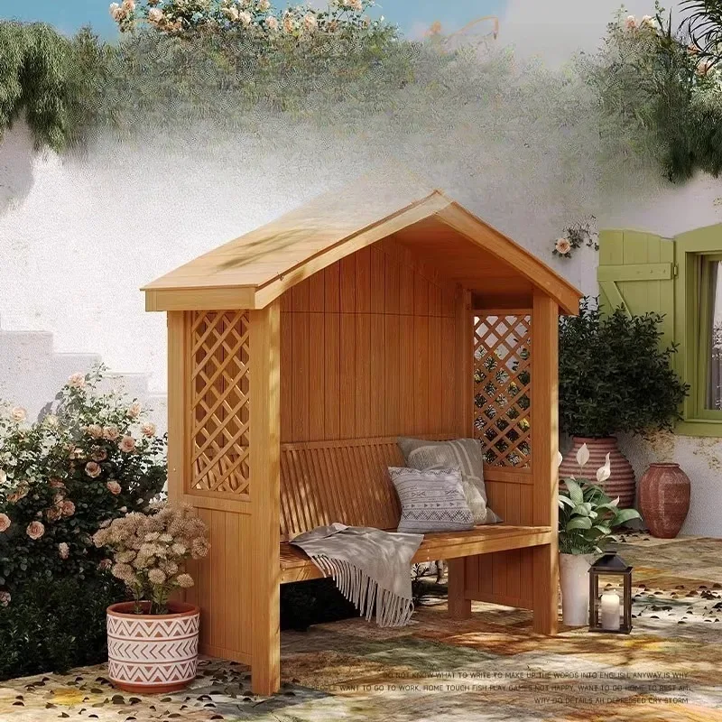 

Outdoor preservative wood pavilion terrace wooden house seat leisure outdoor villa courtyard layout garden solid wood pavilion