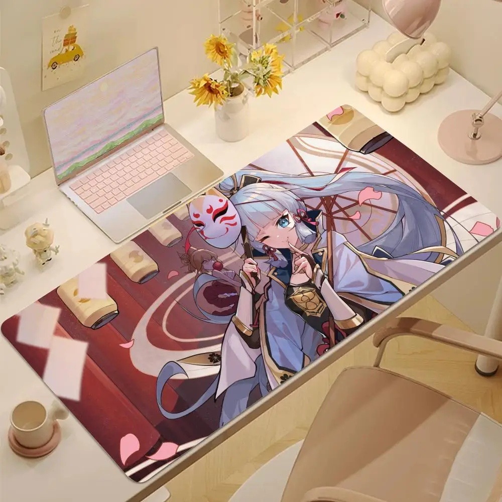 

kamisato ayaka Mouse Pad Tablet mouse Pad Laptop xl desktop mouse pad, cute HD Rainbow Gaming keyboard pad, csgo Player, 90x40