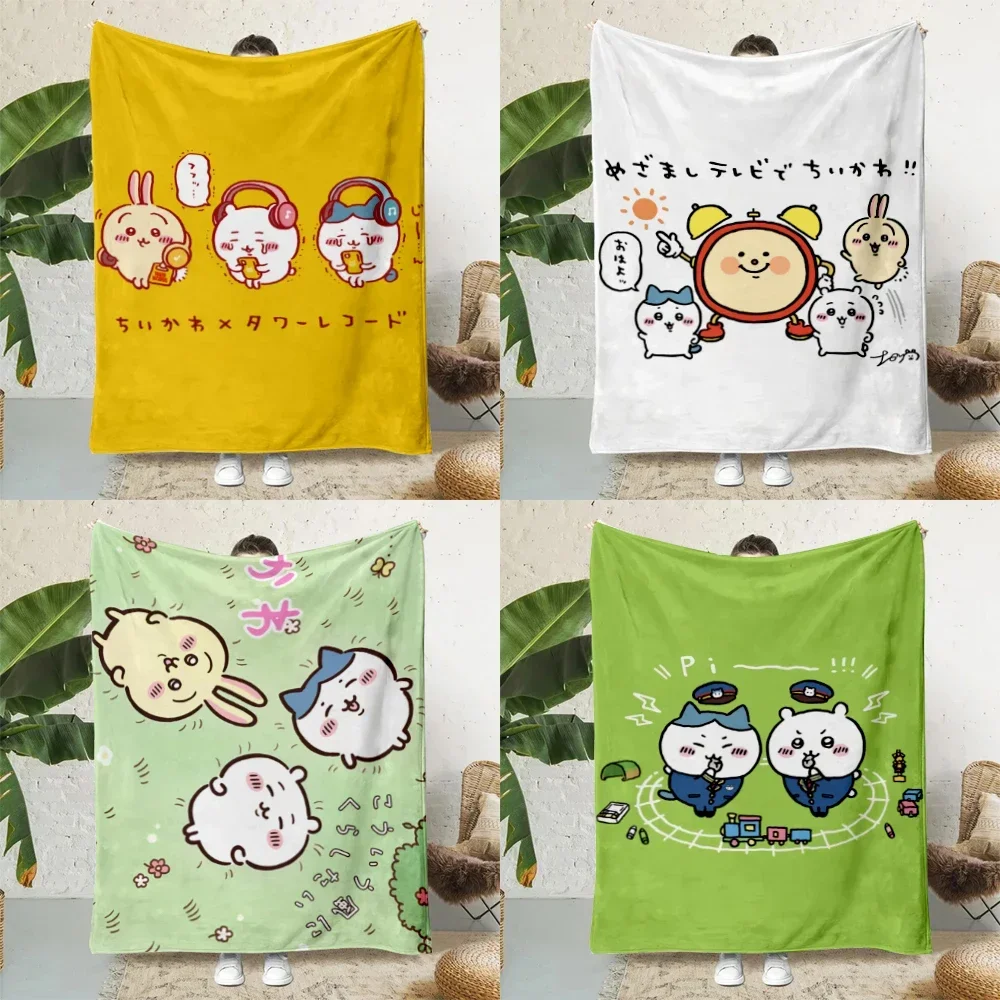 

Cute Japanese Comics CChiikawas Printed Throw Blanket Soft Warm Perfect for Home Travel Picnics and Gifts