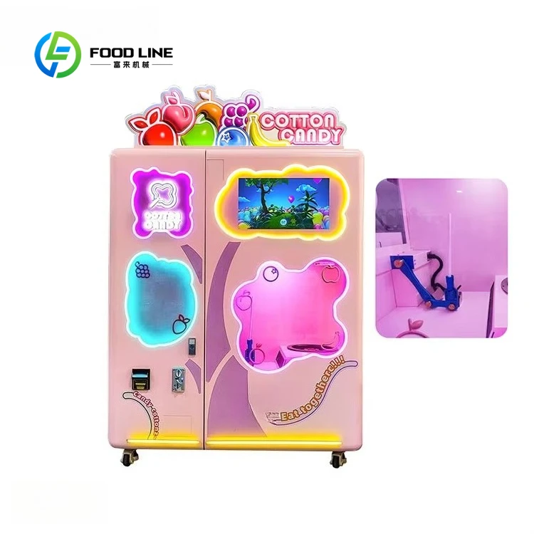 Cotton Candy Vending Machine Latest Designed Coin Operated Customized Fully Automatic for Sale Mall Retail Event Easy Operation
