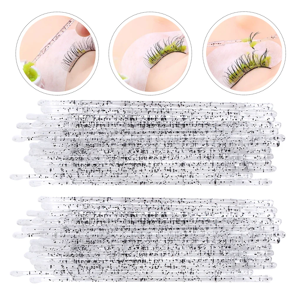 200Pcs 속눈썹 청소 도구 눈썹 브러쉬 메이크업 액세서리 여자 친구를위한 실용적인 선물 눈썹 브러쉬 속눈썹 클리너