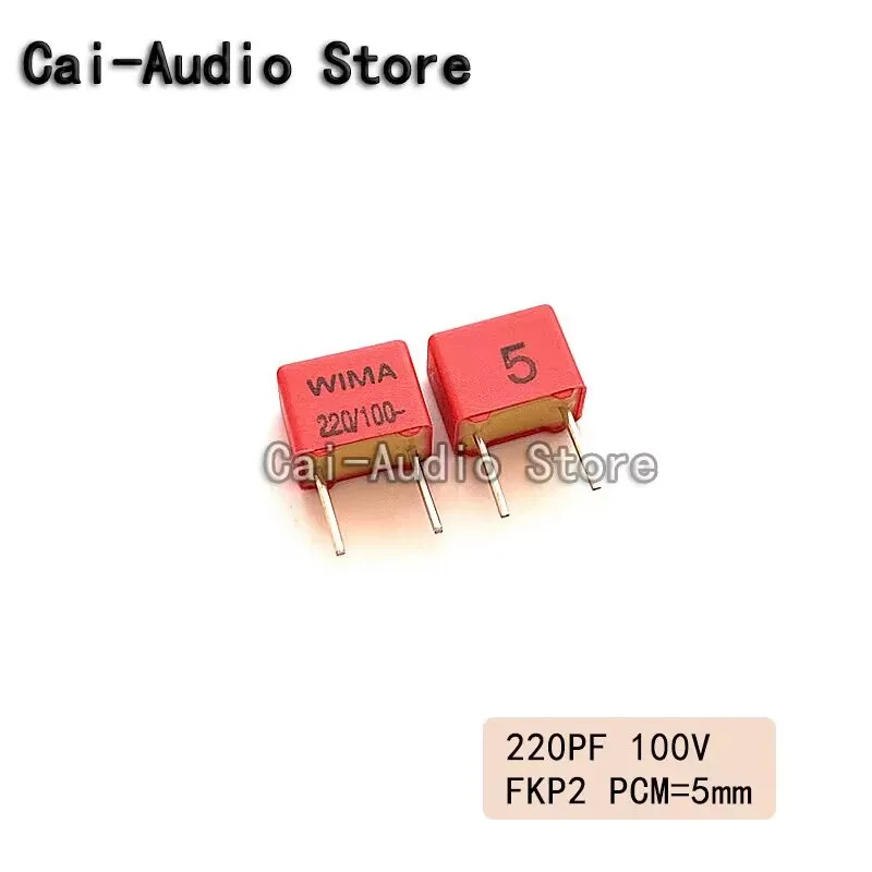 5PCS/10PCS/20PCS/Lot Brand NEW Germany WIMA FKP2 100V 220PF 100V 221  0.22nf Film Capacitor 100v220pf 100v221 Pitch 5mm 5%