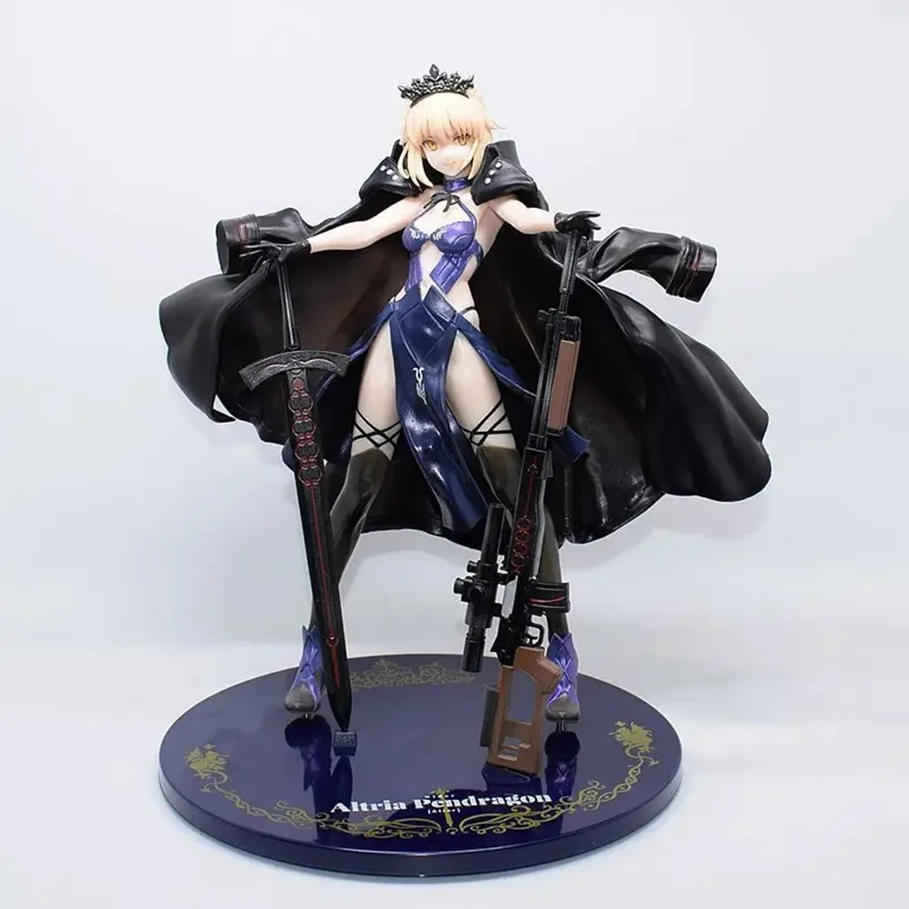 Fate/Stay Night FGO 25cm King Heceba Drag The Gun Figure Model Black Saber ALTER Indoor Decorations Boy Toy Gift Desktop Ornamen