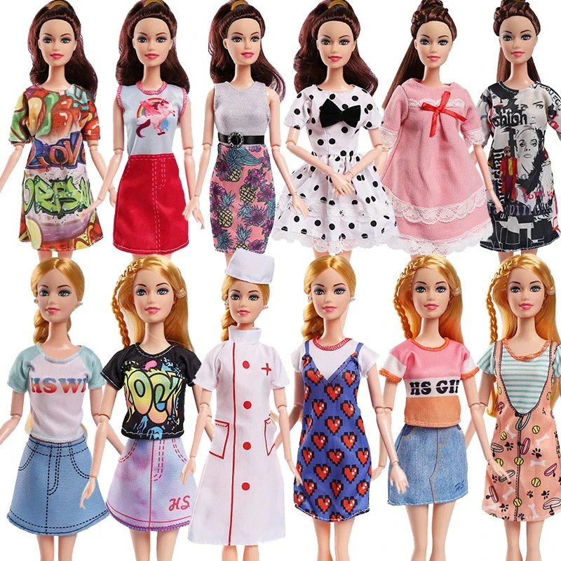 Модное-платье-одежда-для-кукол-bjd-30-см-модели-одежды-аксессуары-радужные-милые-игрушки-для-девочек-юбка-носок-платье-гардероб