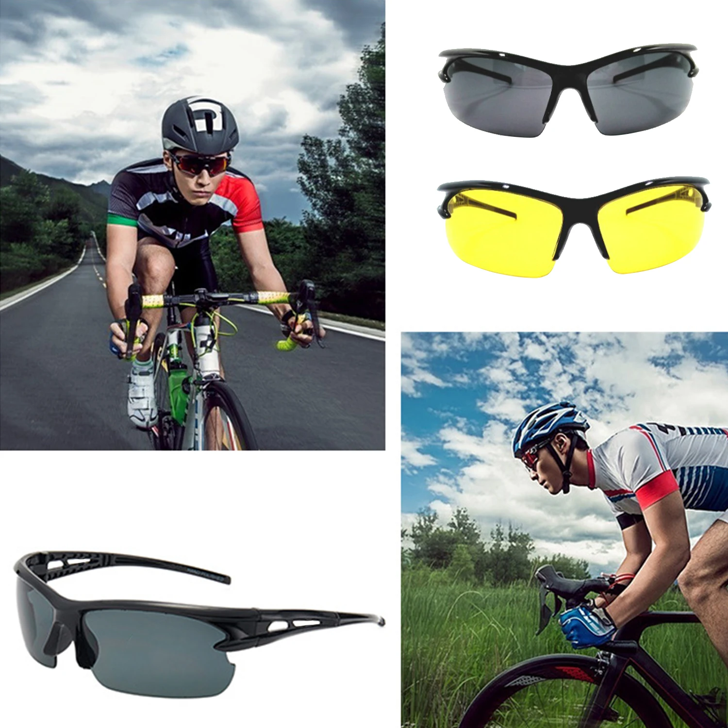 Night Vision Glasses Polarized Sunglasses Men Outdoor Sport Cycling Sun Glasses Anti Glare Driver Color Mirror Shades Goggles