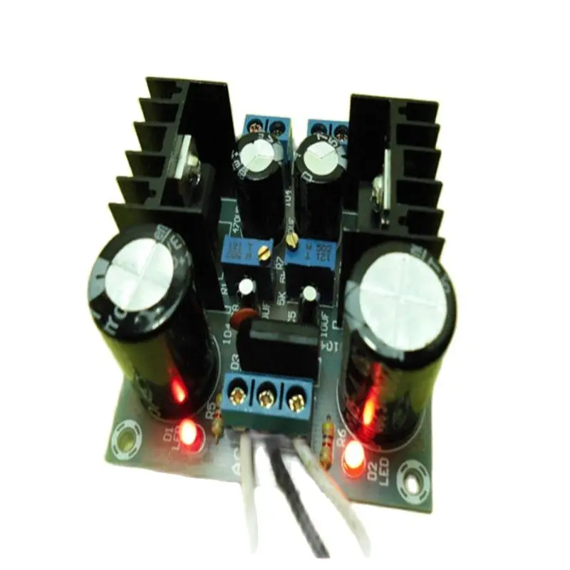 With self-recovery fuse LM317+LM337 positive and negative dual power adjustable regulated power supply board kit