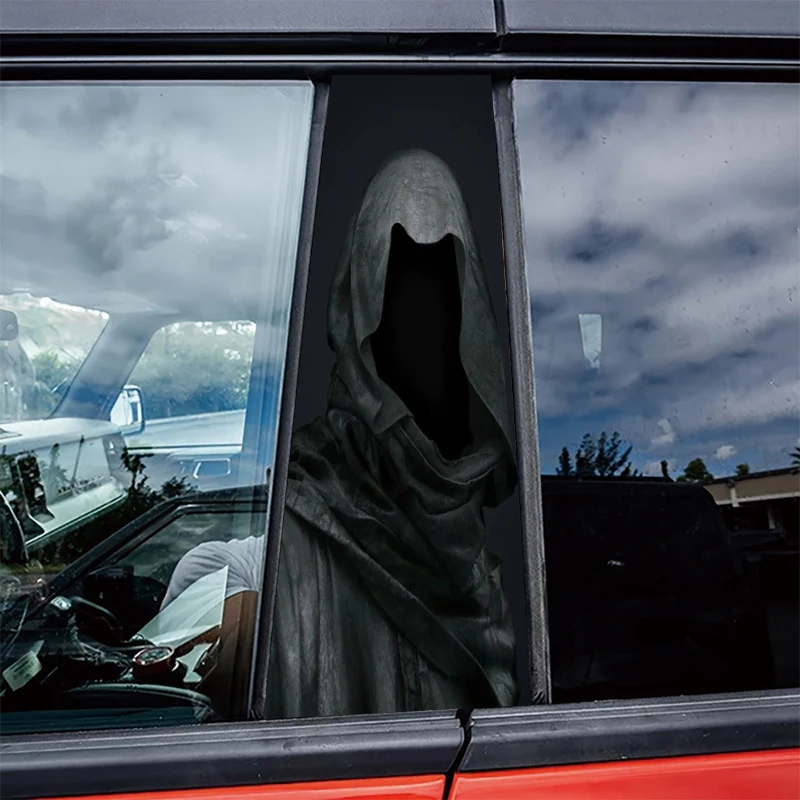 

2 pieces of automotive center pillar stickers Hooded Shadow Protective film, scratch-resistant stickers