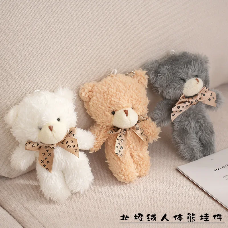 10/30Pcs Wholesale 12CM Mini Bow Tie Bear Stuffed Plush Doll Toy Cute Cartoon Teddy Bear Birthday New Year Wedding Party Gift