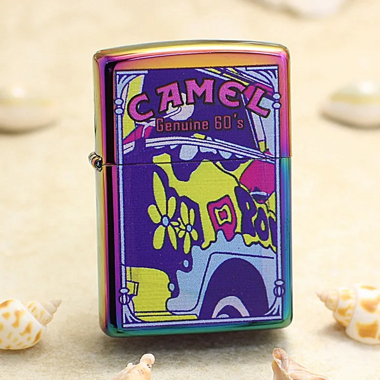 

Genuine Zippo Camel graffiti oil lighter copper windproof Kerosene lighters Gift with anti-counterfeiting code