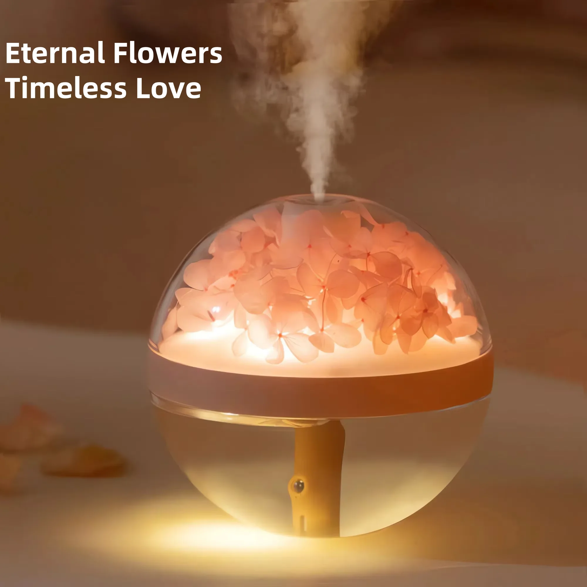 Eternal Flower Humidifier Atmosphere Light Dual-USB Battery Charger Mini Home Creative Festival Gift Artificial Flower Diffuser