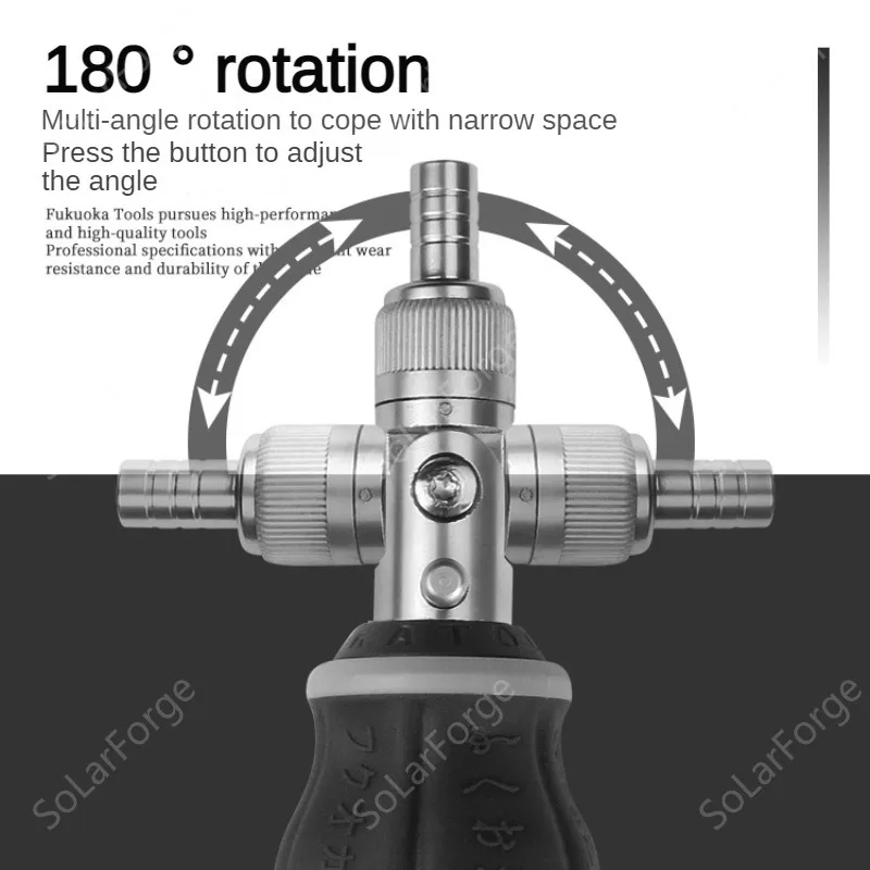 Professional FO-9006M Mini Ratchet Multi-Angle Screwdriver Set, 8pcs S2 Bits, for Motorcycle Workshop & Garage 3