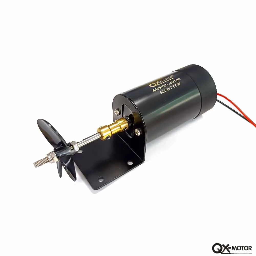 Propulsor submarino QX-MOTOR 545-50T - Motor de cepillo de 12-16 V para modelos de barcos no tripulados RC