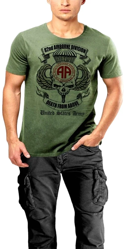 Army 82nd Airborne Division T-Shirt All American Death From Above Military