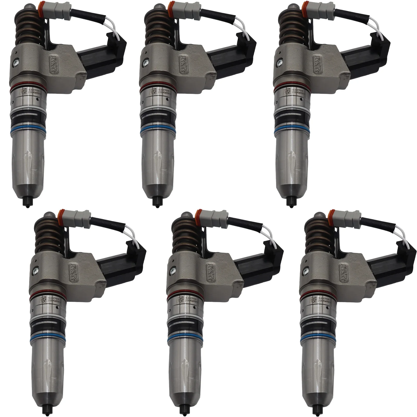 6PCS Fuel Injectors 3080766 3087560 3083622 3083846 308-0766 308-7560 308-3622 308-3846 For Cummins N14 Engine