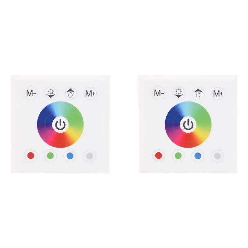 2X DC12V-24V RGB / RGBW Wall Mounted Touch Panel Controller Glass Panel Dimmer Switch Controller For LED Strips Lamp