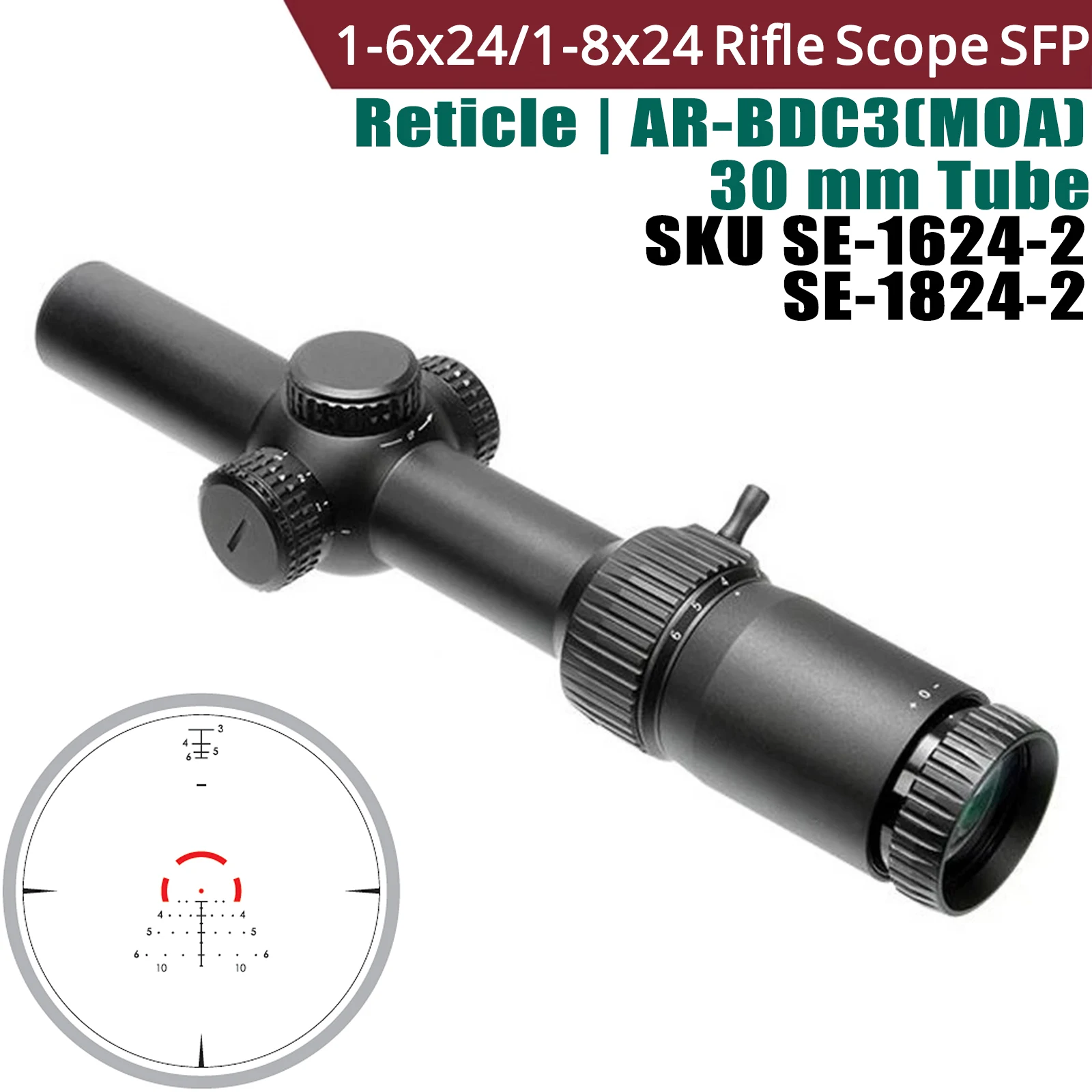 

Original V*RT*X Optics St**ke E*gle 1-6x24 1-8X24 Second Focal Plane (SFP) Rifle Scope AR-BDC3 Illuminated Reticle for Hunting