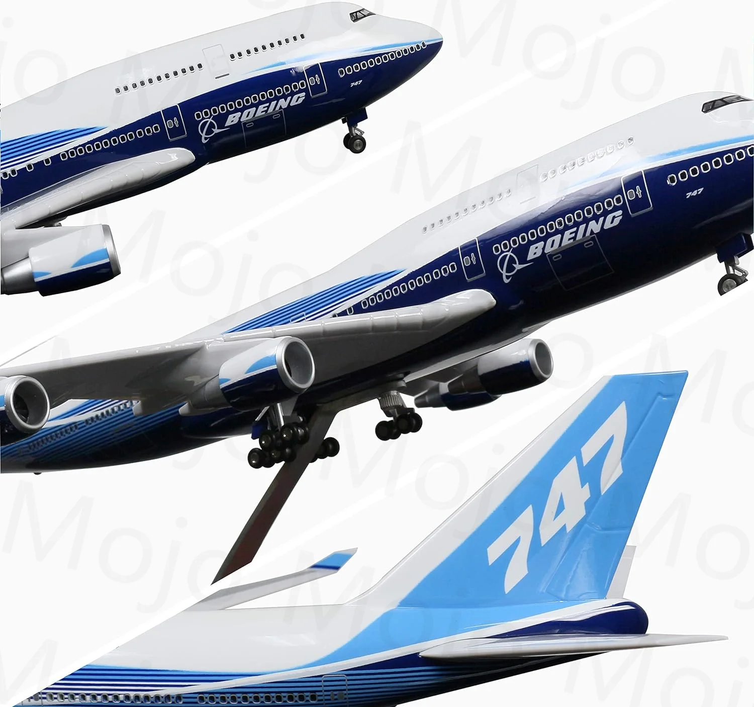 Imagem -05 - Modelo de Aeronave Fundido com Luzes Led International Boeing B747 Escala de 1:150 47cm Apto para Coleção