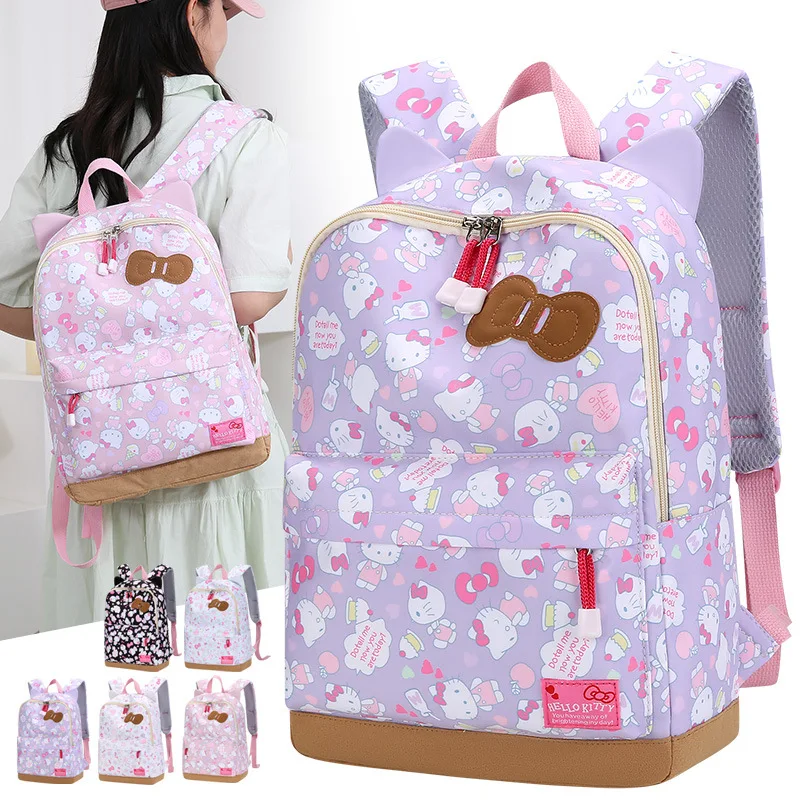 

Cartoon Print Hello Kitty Children's Backpack Cute Large Capacity Student Practical Backpack Multifunctional Travel Knapsack