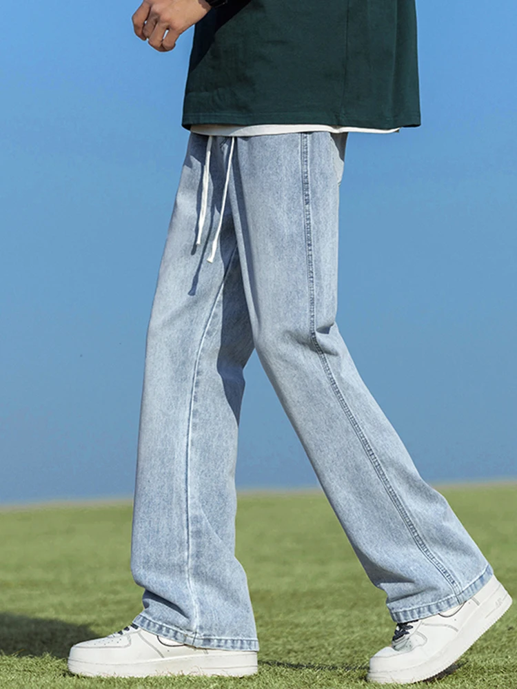 

Мужские джинсы прямого кроя Slim Fit, тонкие, в американском стиле, для повседневной носки, весна-осень, из смесового хлопка и полиэстера