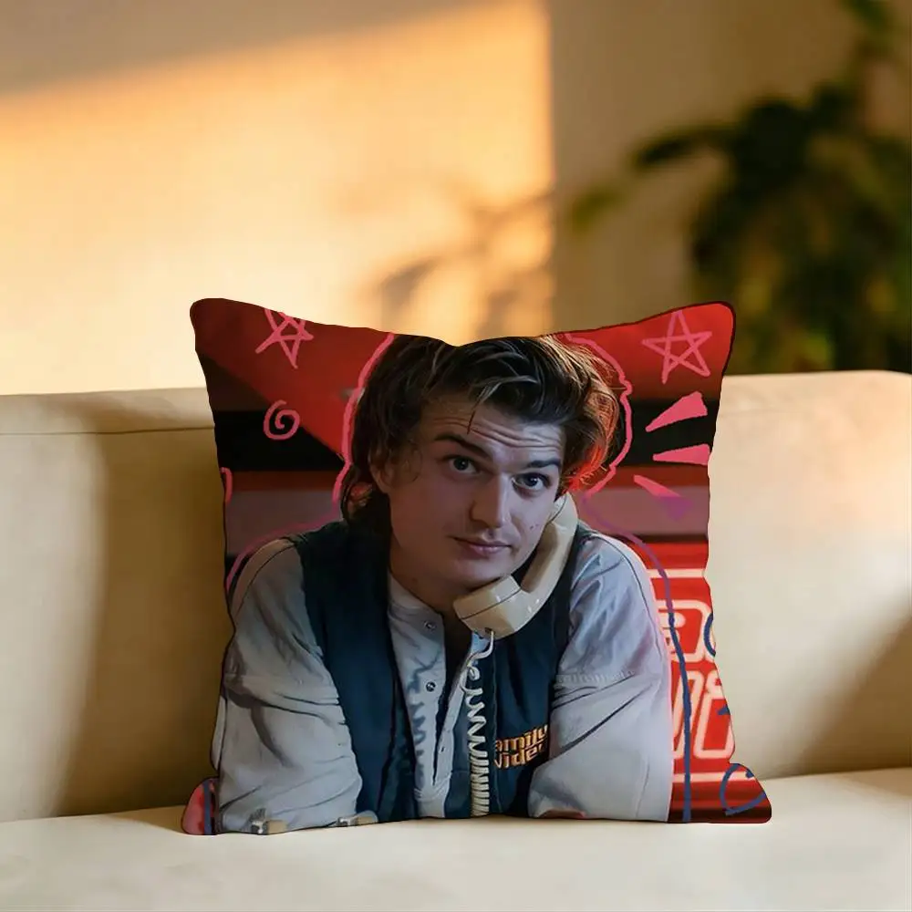 American Actor J-Joe Keery Square Double-Sided printed Pillow Case Bedroom Bedside Pillow Sofa Cushion Cover
