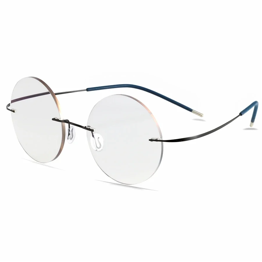 Photochromism Reading Glasses Men Titanium Frameless glasses Frame Women Ultralight Round Korean Glasses 1.0 1.5 2.0 2.5 3.0