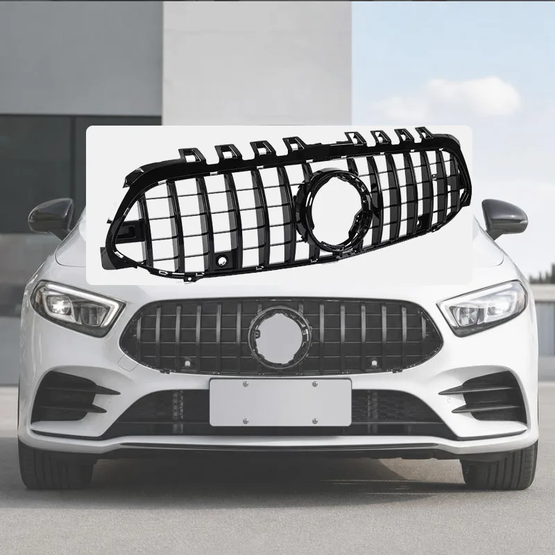 Schwarzer vertikaler Streifen, modifizierter GT-Kühlergrill für Mercedes A-Klasse W177 2019-2022