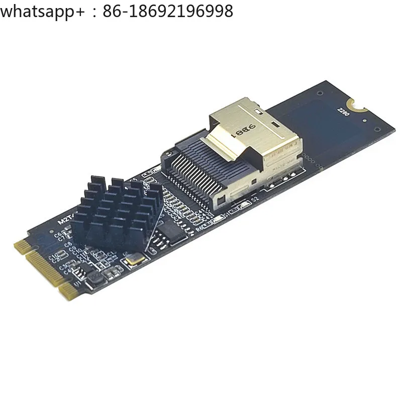 M.2 NVME PCI-E To SFF-8087 MINI-SAS 36Pin 4-port Hard Disk Adapter Card ASM1064