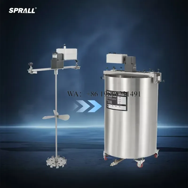 Wmwmnu for SPRALL High Speed Disperser Liquid Soap Mixer Agitator Industrial Tank 200L Stirrer Motor Blender 220V