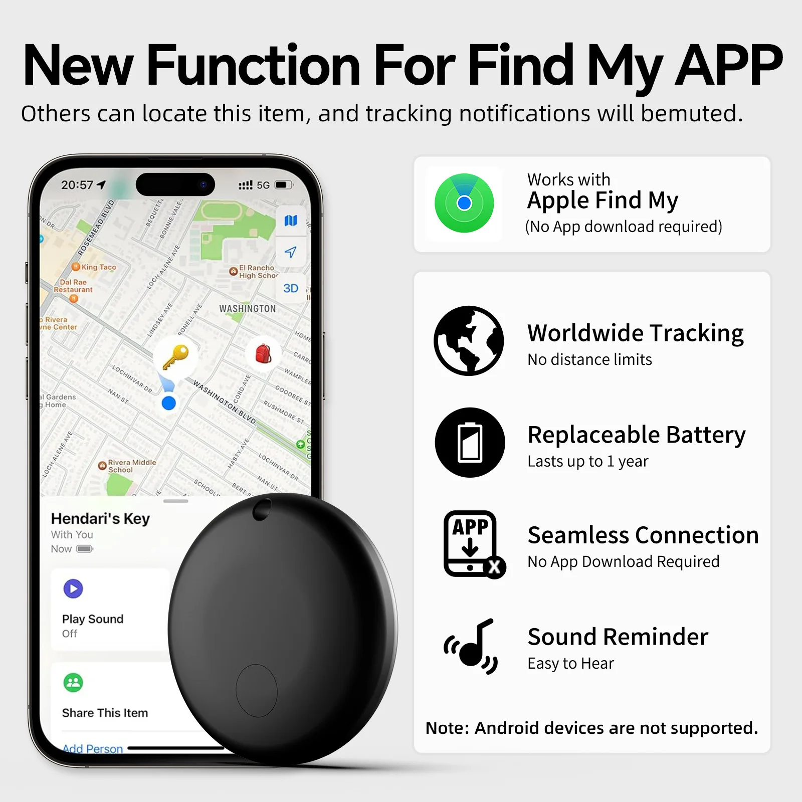 Bluetooth Wireless Tracking Device Air Tags Tracker with Apple Find My Smart Item Finders for Car Keys Luggage Backpack