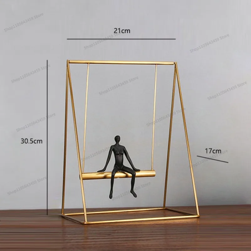 For Nordic creative metal swings, geometric ornaments, living room and study room decorations, wine and home decor display