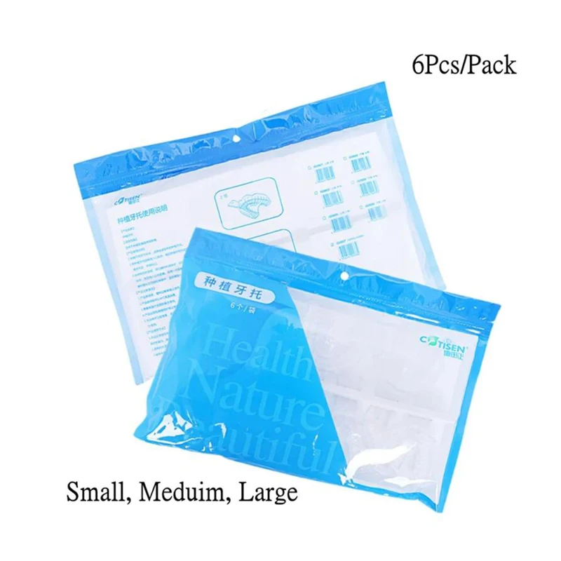 

Набор из 6 прозрачных пластиковых оттискных ложек для зубных имплантатов, держатели для зубных протезов, стоматологические аксессуары, инструмент для имплантации