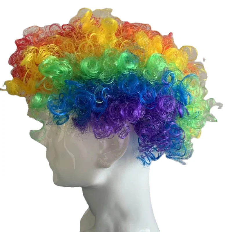 2024 New Funny Joker Wig Explosive Head Clown Fan Party Halloween Ball Party Dressing Supplies Holiday Colorful Wig Headwear