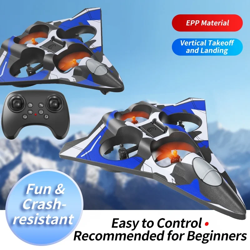 

Радиоуправляемый пенопластовый самолет-планер 2.4G для трюков с пультом управления 360 ° Летающие самолеты-игрушки из пенопласта EPP с функцией удержания высоты и выполнения трюков