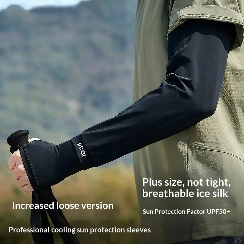★▲Ice Silk Arm Sleeves UV Protection for Men Women Loose Fit Sun Safety For Outdoor Exercise Running Driving