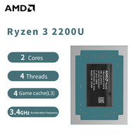 AMD R3 2200U Ryzen 3 2200U Processor 3.4GHz 2-Core 4-Thread 4MB Game Cache 14NM TDP 12-25W Socket FP5 Gaming CPU YM2200C4T2OFB