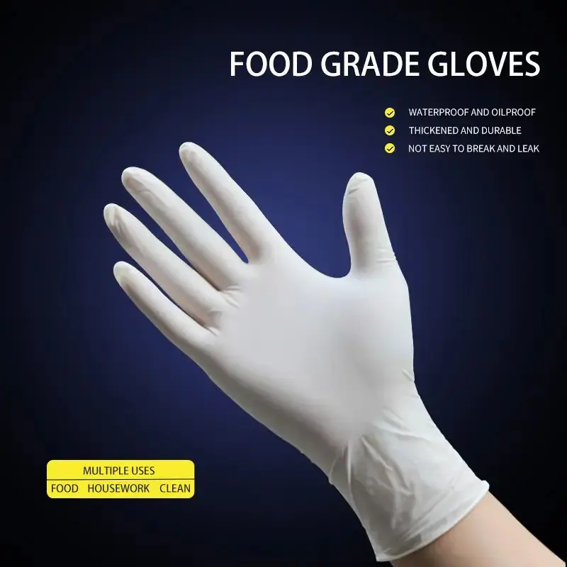 9 inch 100pcs Disposable Gloves Powder Free Household Cleaning Gloves for Kitchen Gardening Working Beauty Nail Gloves