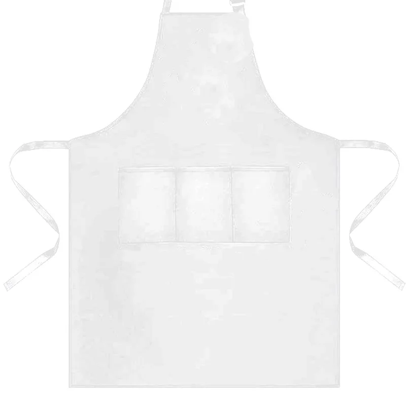 Custom Printed Logo Solid Color Pocket Design Apron Men's and Women's Simple Kitchen Baking Lace-Up Overalls