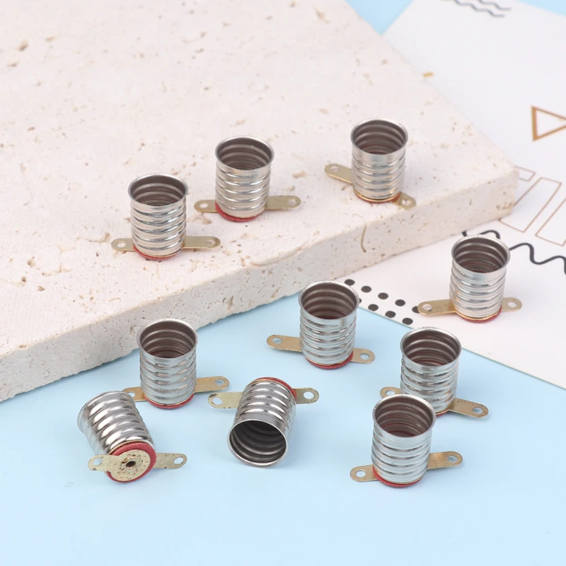 

10Pcs E10 Screw-Type Copper Lamps Base Bulb Small Electric Bead Lamp Holder Home Experiment Circuit Electrical Accessories