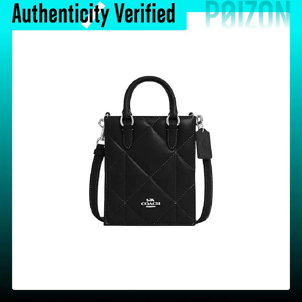 COACH N/S Sheepskin, With Cow Leather Trunk Bag, Tote Bag, Shopping Bag, Handbag Mini Women's Black CJ580-SVDTV