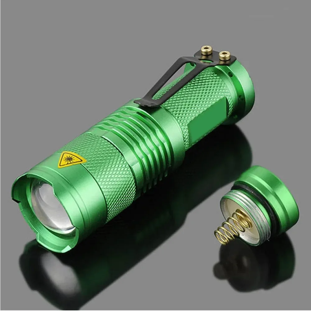 Linterna LED portátil de 2000lm, minilinterna LED impermeable, 5 colores, 1 modo, con zoom, AA 14500