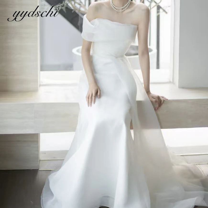 맞춤형 우아한 머메이드 웨딩드레스 2025 클래식 웨딩드레스 아이보리 신상 심플 볼 가운 여성용 럭셔리 웨딩드레스