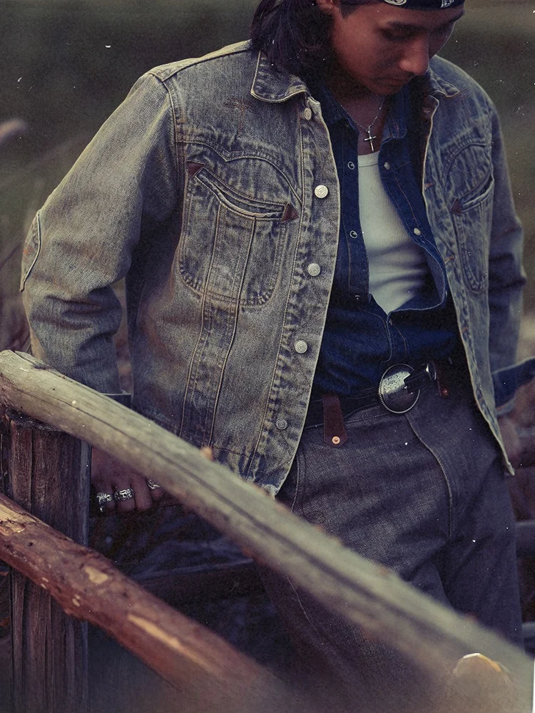 

Western Series Mud Dye Waed 00% хлопок Knight ort Wide Red Ear Denim Jaet MBBCAR Узкая молодежная трендовая верхняя одежда