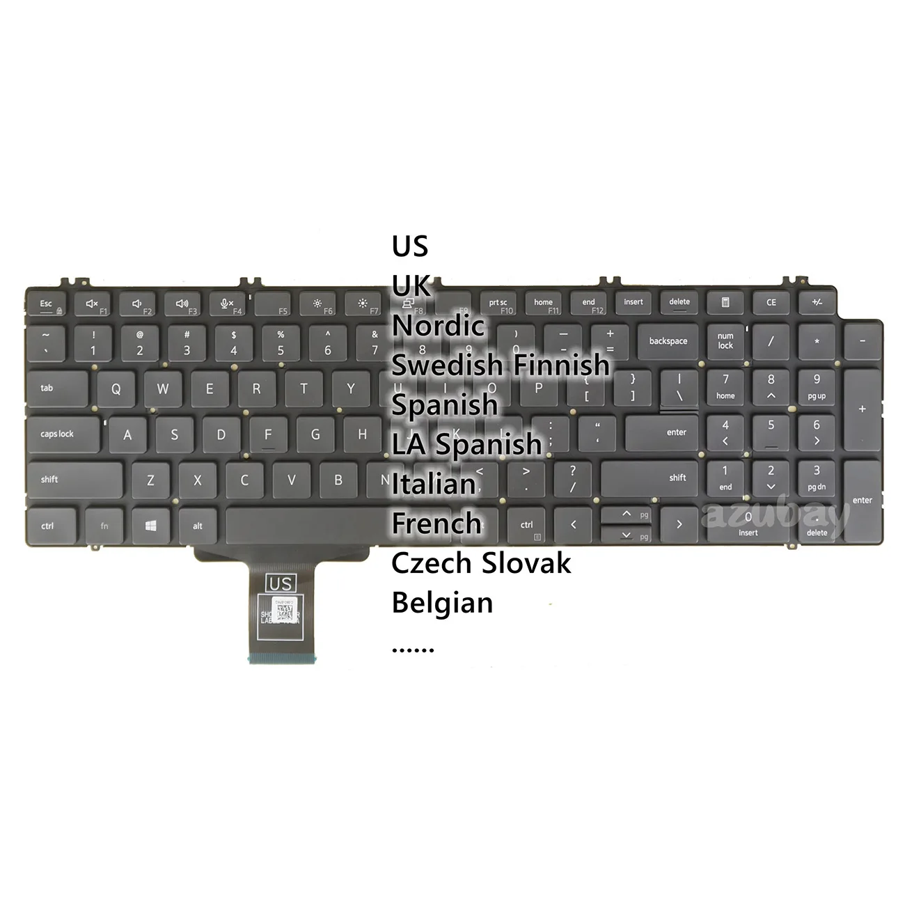 US UK Spanish Nordic Norway Danish Swedish Finnish Italian Czech Slovak Belgian Keyboard for Dell Precision 7550 7560 7750 7760