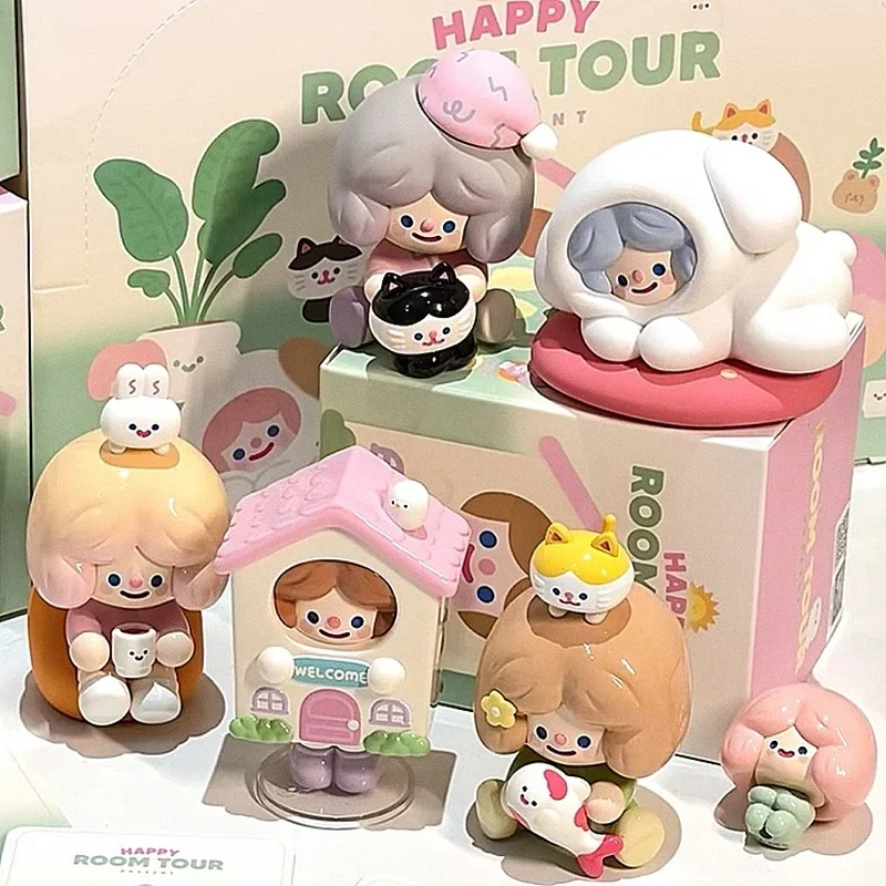 Rico Happy Room Tour Series Toys Cute Action Anime Figure Kawaii Model Toys Cute Designer Doll Girls Trendy Birthday Gifts