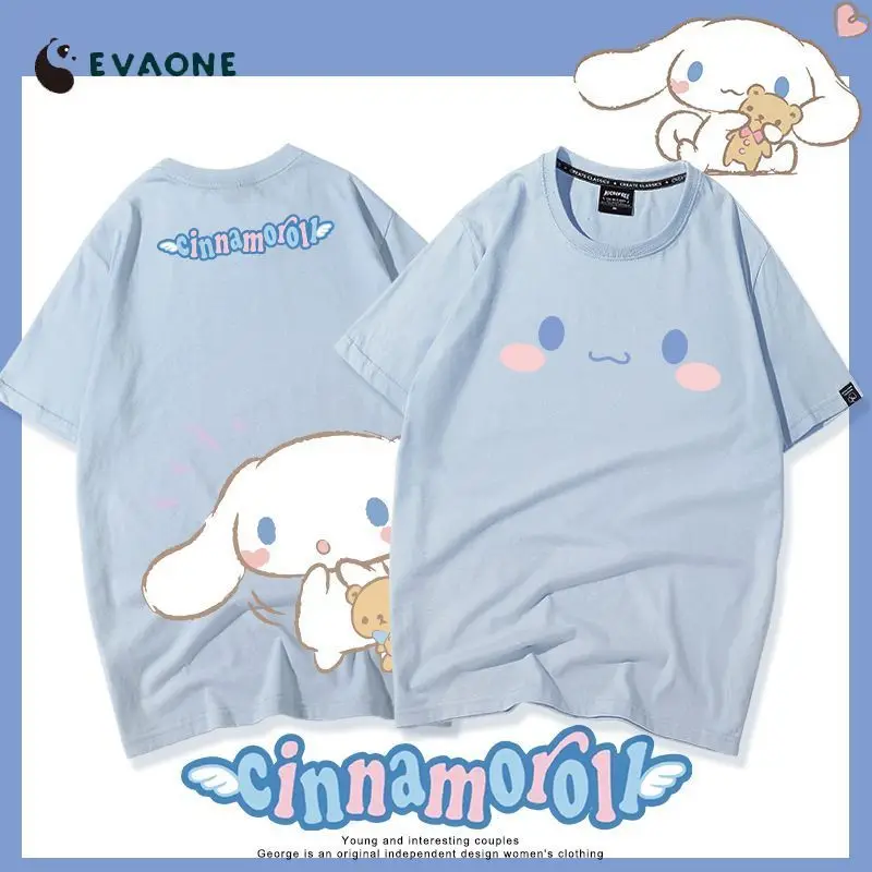 Kawiai Sanrio Cinna moroll T-Shirts Männer Frauen 100% Baumwolle Kurzarm Cartoon weibliche T-Shirts T-Shirts O-Ausschnitt plus Größe T-Shirt