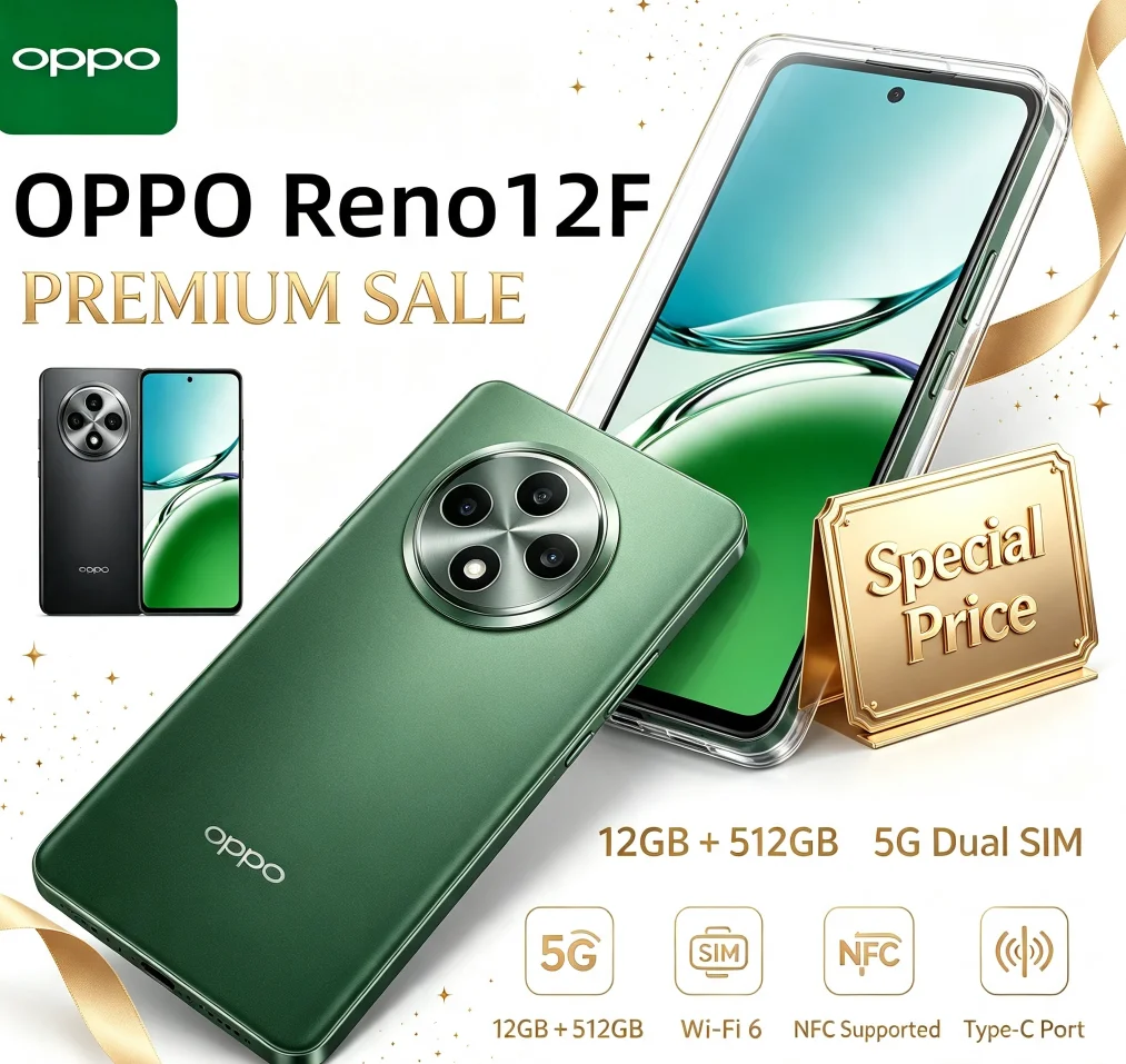 Authentic 2026 OPPO Reno12F Smartphone 12GB+512GB Ample Internal Storage Premium High-End Memory Guarantees Fluid Smooth Daily